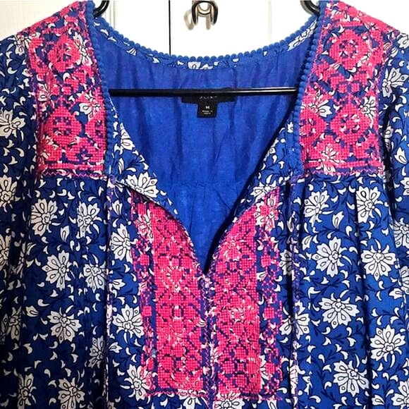 J. Crew Belted‎ Tunic Dress Festival Bohemian Midi/Maxi Length Medium Relaxed - Picture 4 of 12